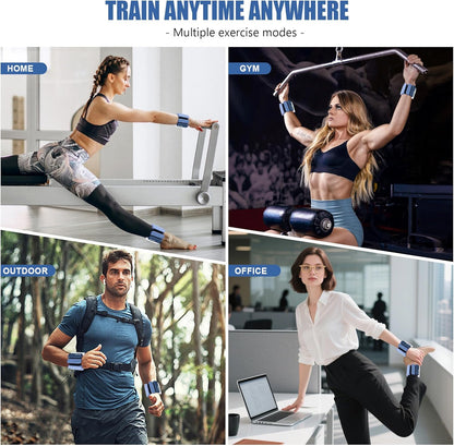 Wrist & Ankle Weights for Women and Men, 2lbs/4lbs Pairs Adjustable Silicone Weighted Bangles for Arm & Leg Workouts, Perfect for Pilates, Barre, Yoga, Walking & Home Fitness