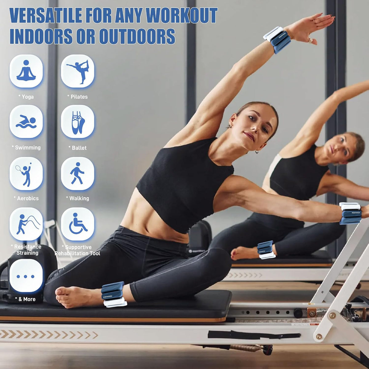 Wrist & Ankle Weights for Women and Men, 2lbs/4lbs Pairs Adjustable Silicone Weighted Bangles for Arm & Leg Workouts, Perfect for Pilates, Barre, Yoga, Walking & Home Fitness