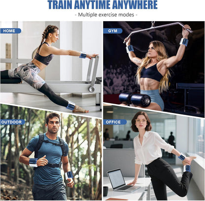 Wrist & Ankle Weights for Women and Men, 2lbs/4lbs Pairs Adjustable Silicone Weighted Bangles for Arm & Leg Workouts, Perfect for Pilates, Barre, Yoga, Walking & Home Fitness