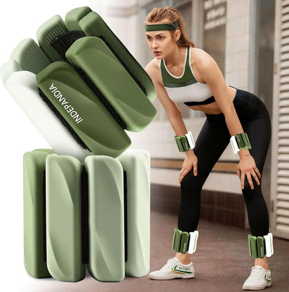 Wrist & Ankle Weights for Women and Men, 2lbs/4lbs Pairs Adjustable Silicone Weighted Bangles for Arm & Leg Workouts, Perfect for Pilates, Barre, Yoga, Walking & Home Fitness