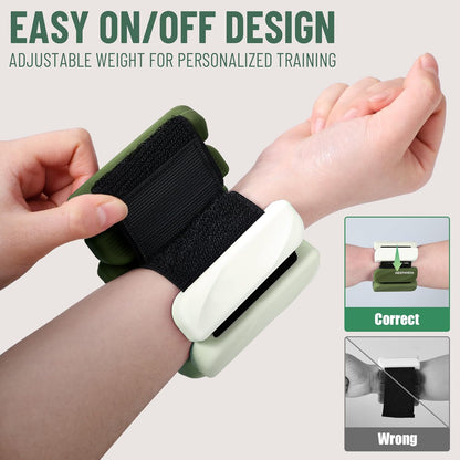 Wrist & Ankle Weights for Women and Men, 2lbs/4lbs Pairs Adjustable Silicone Weighted Bangles for Arm & Leg Workouts, Perfect for Pilates, Barre, Yoga, Walking & Home Fitness