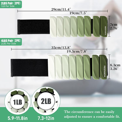 Wrist & Ankle Weights for Women and Men, 2lbs/4lbs Pairs Adjustable Silicone Weighted Bangles for Arm & Leg Workouts, Perfect for Pilates, Barre, Yoga, Walking & Home Fitness