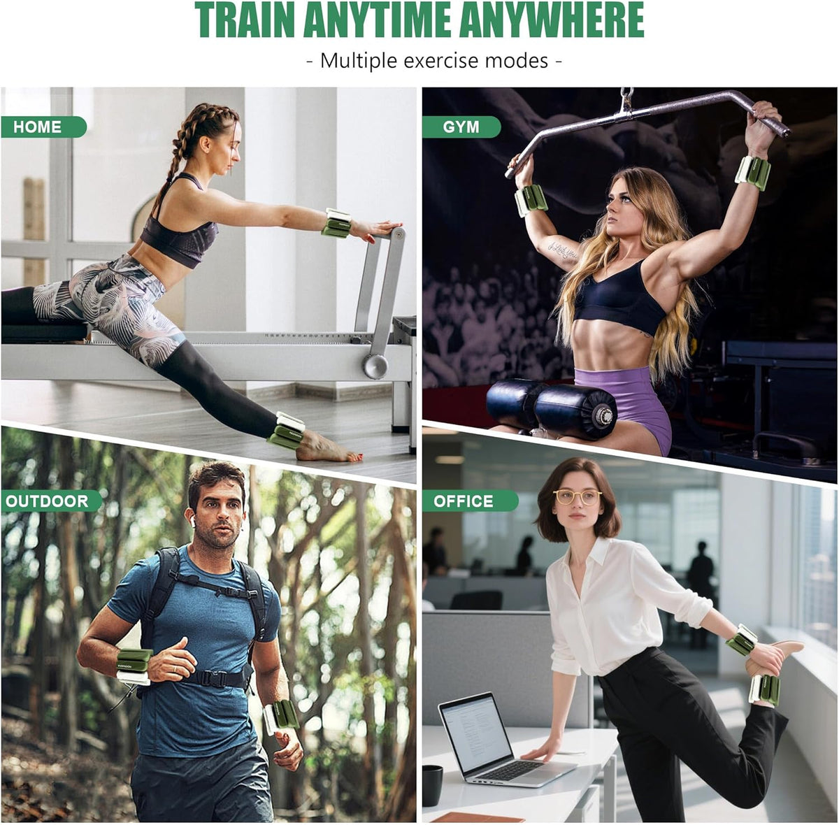Wrist & Ankle Weights for Women and Men, 2lbs/4lbs Pairs Adjustable Silicone Weighted Bangles for Arm & Leg Workouts, Perfect for Pilates, Barre, Yoga, Walking & Home Fitness