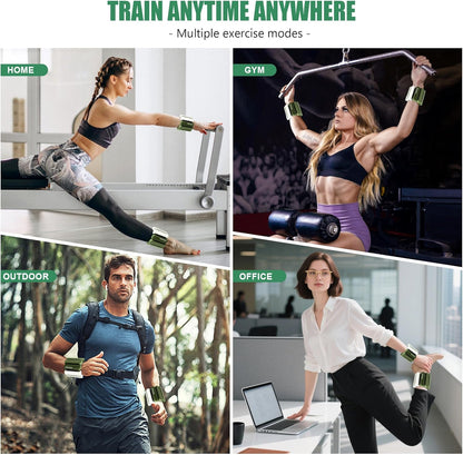 Wrist & Ankle Weights for Women and Men, 2lbs/4lbs Pairs Adjustable Silicone Weighted Bangles for Arm & Leg Workouts, Perfect for Pilates, Barre, Yoga, Walking & Home Fitness