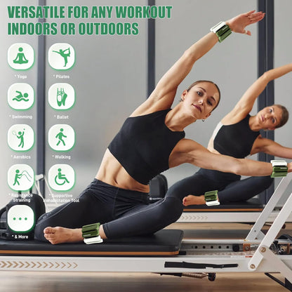 Wrist & Ankle Weights for Women and Men, 2lbs/4lbs Pairs Adjustable Silicone Weighted Bangles for Arm & Leg Workouts, Perfect for Pilates, Barre, Yoga, Walking & Home Fitness