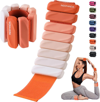 Wrist & Ankle Weights for Women and Men, 2lbs/4lbs Pairs Adjustable Silicone Weighted Bangles for Arm & Leg Workouts, Perfect for Pilates, Barre, Yoga, Walking & Home Fitness