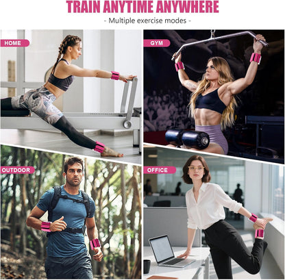 Wrist & Ankle Weights for Women and Men, 2lbs/4lbs Pairs Adjustable Silicone Weighted Bangles for Arm & Leg Workouts, Perfect for Pilates, Barre, Yoga, Walking & Home Fitness
