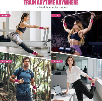 Wrist & Ankle Weights for Women and Men, 2lbs/4lbs Pairs Adjustable Silicone Weighted Bangles for Arm & Leg Workouts, Perfect for Pilates, Barre, Yoga, Walking & Home Fitness