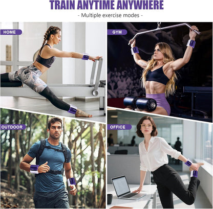 Wrist & Ankle Weights for Women and Men, 2lbs/4lbs Pairs Adjustable Silicone Weighted Bangles for Arm & Leg Workouts, Perfect for Pilates, Barre, Yoga, Walking & Home Fitness
