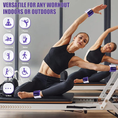Wrist & Ankle Weights for Women and Men, 2lbs/4lbs Pairs Adjustable Silicone Weighted Bangles for Arm & Leg Workouts, Perfect for Pilates, Barre, Yoga, Walking & Home Fitness