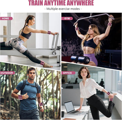 Wrist & Ankle Weights for Women and Men, 2lbs/4lbs Pairs Adjustable Silicone Weighted Bangles for Arm & Leg Workouts, Perfect for Pilates, Barre, Yoga, Walking & Home Fitness