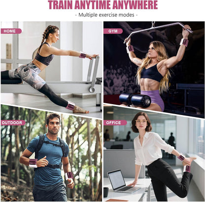 Wrist & Ankle Weights for Women and Men, 2lbs/4lbs Pairs Adjustable Silicone Weighted Bangles for Arm & Leg Workouts, Perfect for Pilates, Barre, Yoga, Walking & Home Fitness