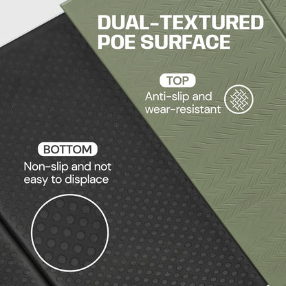 Foldable Yoga Mat, Extra Thick 12mm, 7-Fold, Non-Slip, for Yoga, Pilates, Stretching, HIIT & Home Workout, Green