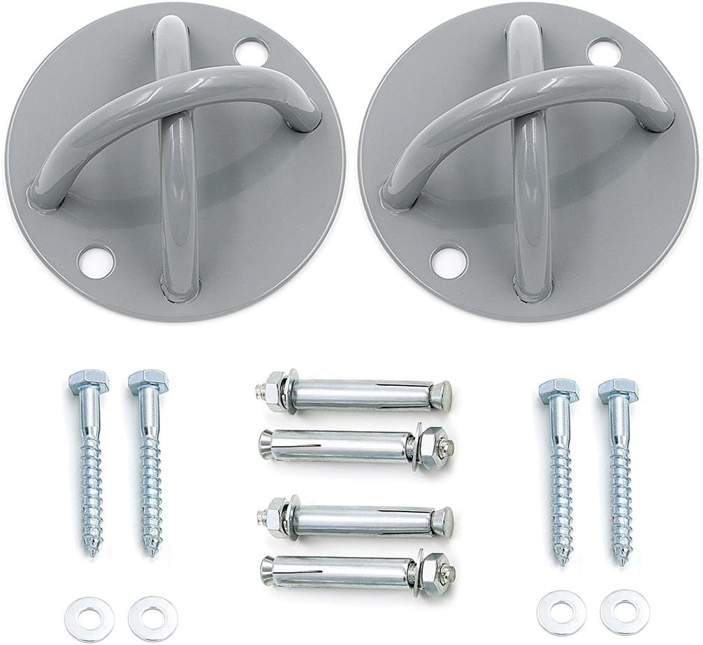 2Pcs Wall Mount Bracket for Suspension Straps Ceiling Anchor Hooks | Ceiling Mount Bracket for Gymnastic Rings, Aerial Yoga Swing, Body Weight Strength Training Systems