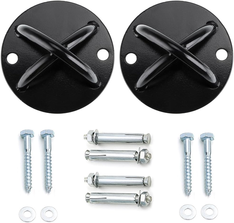 2Pcs Wall Mount Bracket for Suspension Straps Ceiling Anchor Hooks | Ceiling Mount Bracket for Gymnastic Rings, Aerial Yoga Swing, Body Weight Strength Training Systems