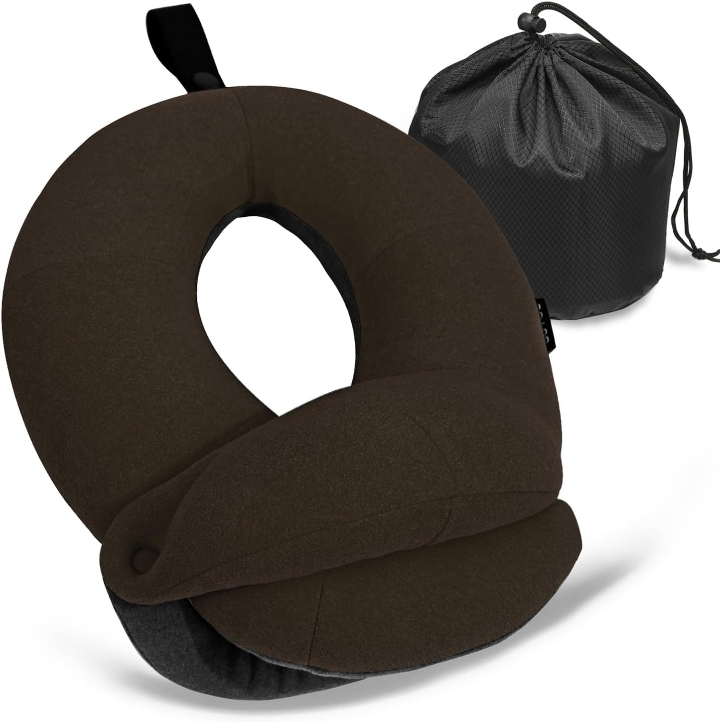 Travel Neck Pillows for Airplanes, Memory Foam 360° Head Support Sleep for Long Flight, Skin-Friendly & Breathable, Kit with Eye Mask, Earplugs and Storage Bag (Adult, Grey, 90+ lbs)