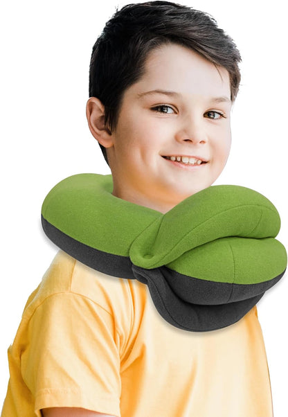 Travel Neck Pillows for Airplanes, Memory Foam 360° Head Support Sleep for Long Flight, Skin-Friendly & Breathable, Kit with Eye Mask, Earplugs and Storage Bag (Adult, Grey, 90+ lbs)