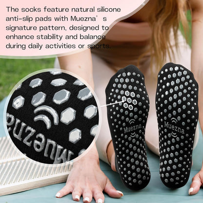 6 Pairs Pilates Grip Socks for Women, Non Slip Yoga Socks with Grips, Grippy Socks for Barre, and Hospital