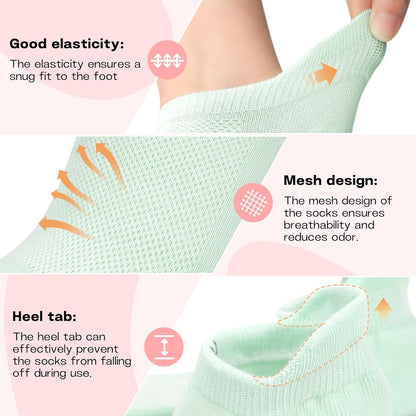 6 Pairs Pilates Grip Socks for Women, Non Slip Yoga Socks with Grips, Grippy Socks for Barre, and Hospital