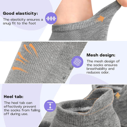 6 Pairs Pilates Grip Socks for Women, Non Slip Yoga Socks with Grips, Grippy Socks for Barre, and Hospital