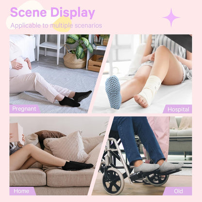 6 Pairs Pilates Grip Socks for Women, Non Slip Yoga Socks with Grips, Grippy Socks for Barre, and Hospital
