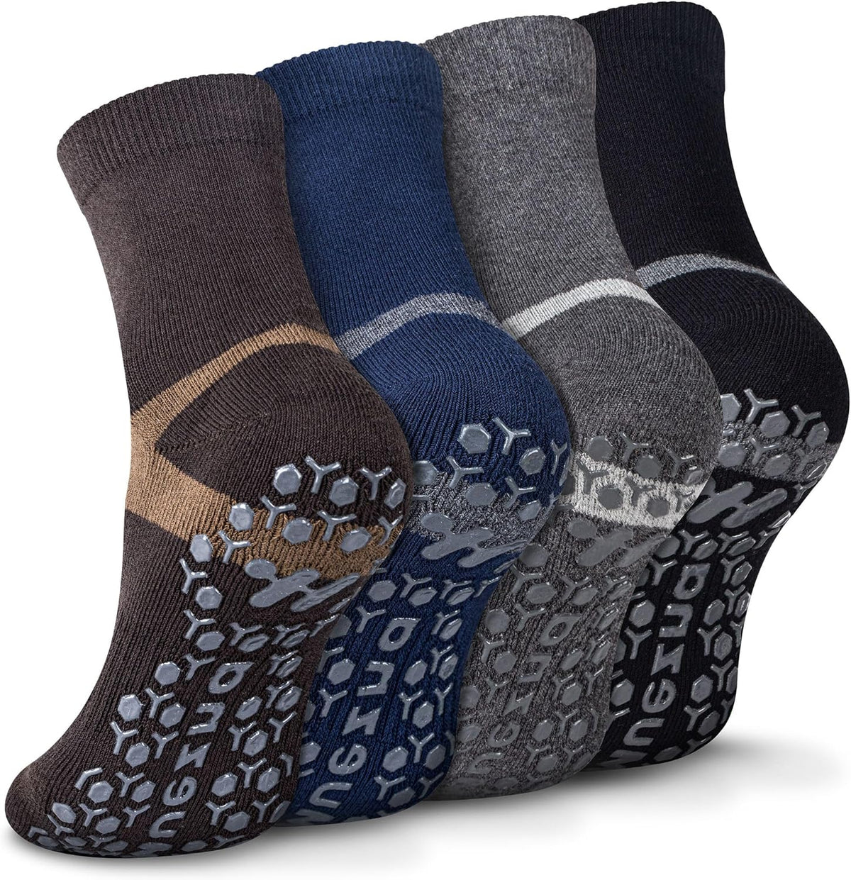 Men's Non-Slip Yoga Socks, Anti-Skid Pilates, Barre, Bikram Fitness Hospital Slipper Socks with Grips