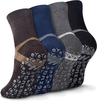 Men's Non-Slip Yoga Socks, Anti-Skid Pilates, Barre, Bikram Fitness Hospital Slipper Socks with Grips