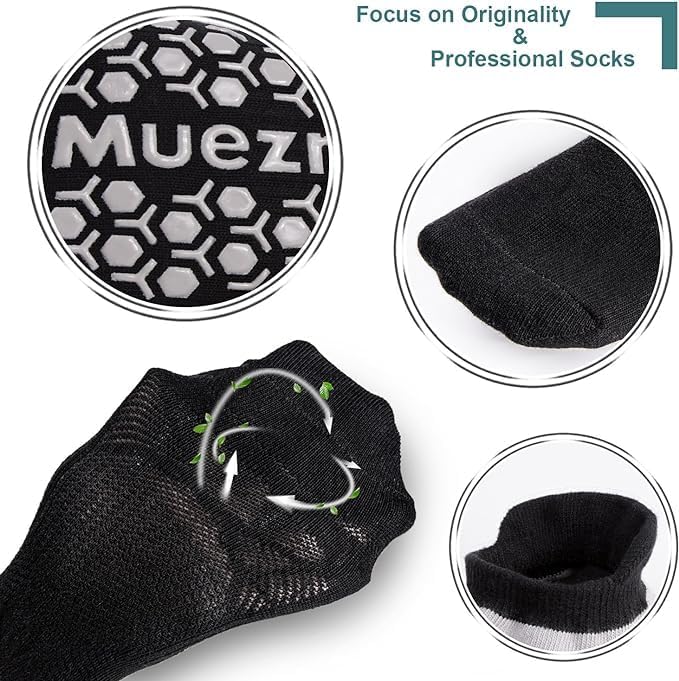 Men's Non-Slip Yoga Socks, Anti-Skid Pilates, Barre, Bikram Fitness Hospital Slipper Socks with Grips