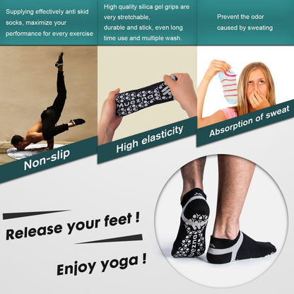 Men's Non-Slip Yoga Socks, Anti-Skid Pilates, Barre, Bikram Fitness Hospital Slipper Socks with Grips