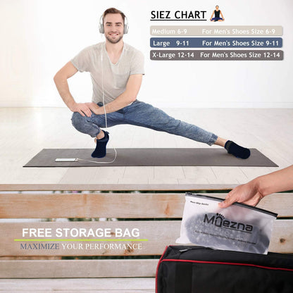 Men's Non-Slip Yoga Socks, Anti-Skid Pilates, Barre, Bikram Fitness Hospital Slipper Socks with Grips