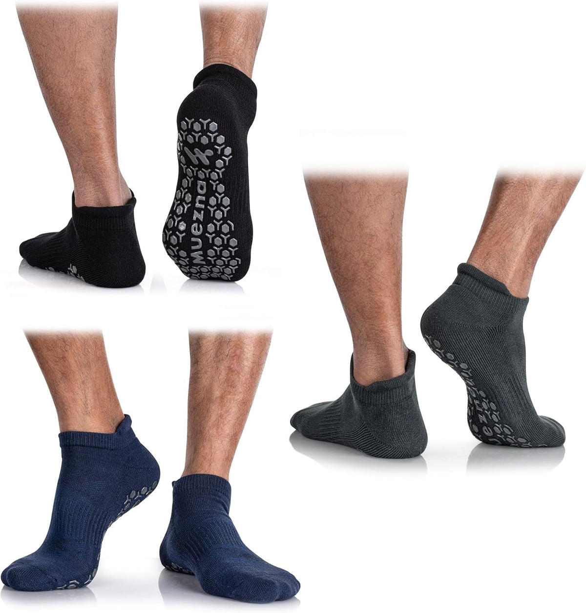Men's Non-Slip Yoga Socks, Anti-Skid Pilates, Barre, Bikram Fitness Hospital Slipper Socks with Grips