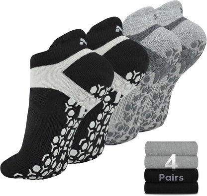 Men's Non-Slip Yoga Socks, Anti-Skid Pilates, Barre, Bikram Fitness Hospital Slipper Socks with Grips