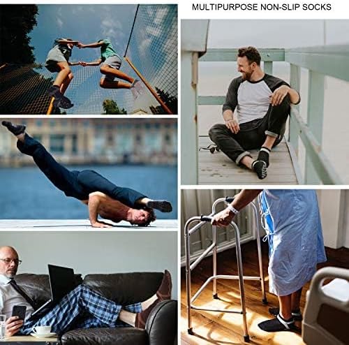 Men's Non-Slip Yoga Socks, Anti-Skid Pilates, Barre, Bikram Fitness Hospital Slipper Socks with Grips