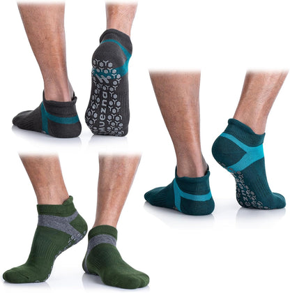 Men's Non-Slip Yoga Socks, Anti-Skid Pilates, Barre, Bikram Fitness Hospital Slipper Socks with Grips