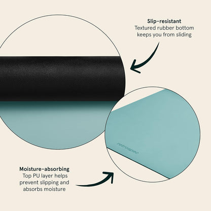 Laguna 5mm Yoga Mat - Fitness Mat for Women, Men & Children, Slip-Resistant and Moisture Absorbing Exercise Mat for Home, Pilates, Yoga and Floor Workouts