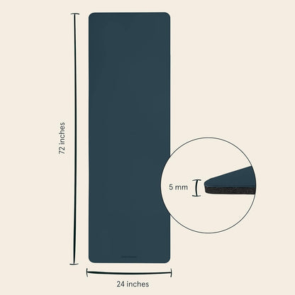 Laguna 5mm Yoga Mat - Fitness Mat for Women, Men & Children, Slip-Resistant and Moisture Absorbing Exercise Mat for Home, Pilates, Yoga and Floor Workouts