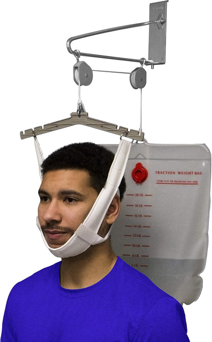 Cervical Traction Kit, Neck Pain Relief, Vertebrae Disk Herniation, Complete Over Door Setup