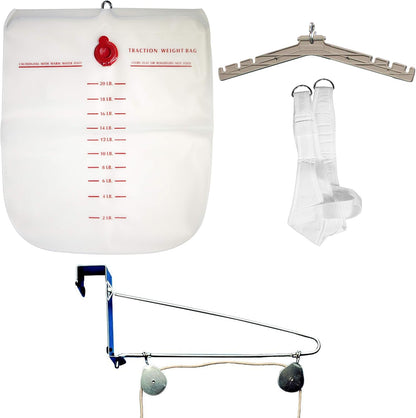 Cervical Traction Kit, Neck Pain Relief, Vertebrae Disk Herniation, Complete Over Door Setup