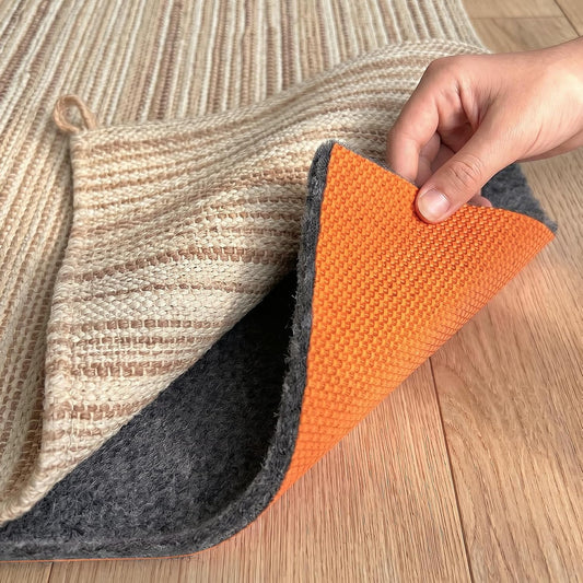 3 x 5 Ft Rug Pad Non-Slip, 1/4" Thick, Rug Gripper for Hardwood Floors, Felt and Natural Rubber Backing, Dual Surface, Cushioned Pads, Keep Carpets in Place, Protective Padding Under Area Rugs