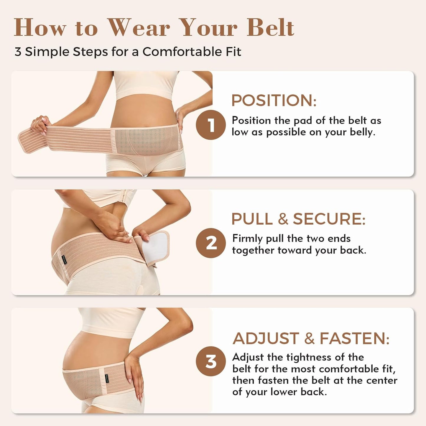 Pregnancy Belly Band Maternity Belt Back Support | Abdominal Binder Back Brace - Relieve Back, Pelvic, Hip Pain for Pregnancy Recovery (Black,One Size)