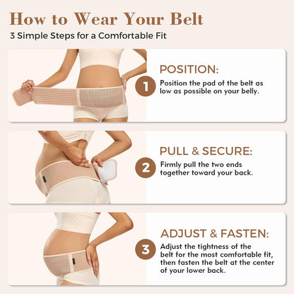 Pregnancy Belly Band Maternity Belt Back Support | Abdominal Binder Back Brace - Relieve Back, Pelvic, Hip Pain for Pregnancy Recovery (Black,One Size)