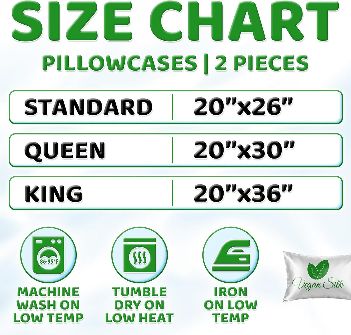 Pillow Cases - 100% Viscose Derived from Bamboo - Cooling Pillowcase - Standard Size, White, Set of 2 Zippered - for Hot Sleepers - Soft Pillow Covers
