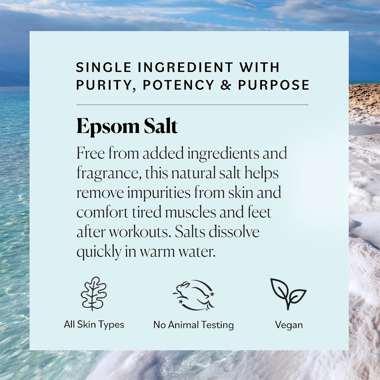 Epsom Salt Bath Soak 5 lbs, Magnesium Sulfate USP, Unscented