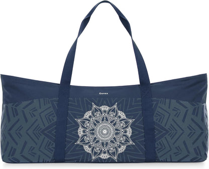 Yoga Mat Bag, Extra Canvas Gym Bag with Waterproof Pocket Metal Zipper, Fits Mat & Blocks, Stylish Yoga Mat Carrier for Women, Ideal for Yoga, Pilates, Workout, Travel