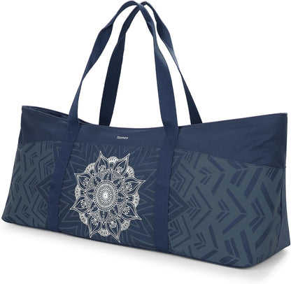 Yoga Mat Bag, Extra Canvas Gym Bag with Waterproof Pocket Metal Zipper, Fits Mat & Blocks, Stylish Yoga Mat Carrier for Women, Ideal for Yoga, Pilates, Workout, Travel