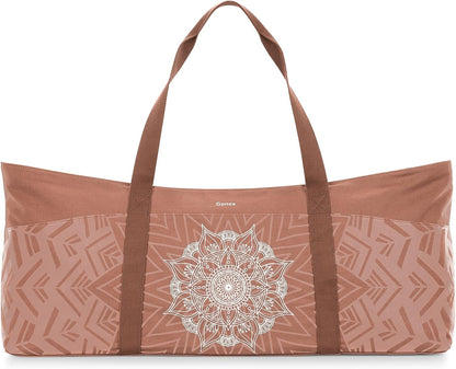 Yoga Mat Bag, Extra Canvas Gym Bag with Waterproof Pocket Metal Zipper, Fits Mat & Blocks, Stylish Yoga Mat Carrier for Women, Ideal for Yoga, Pilates, Workout, Travel