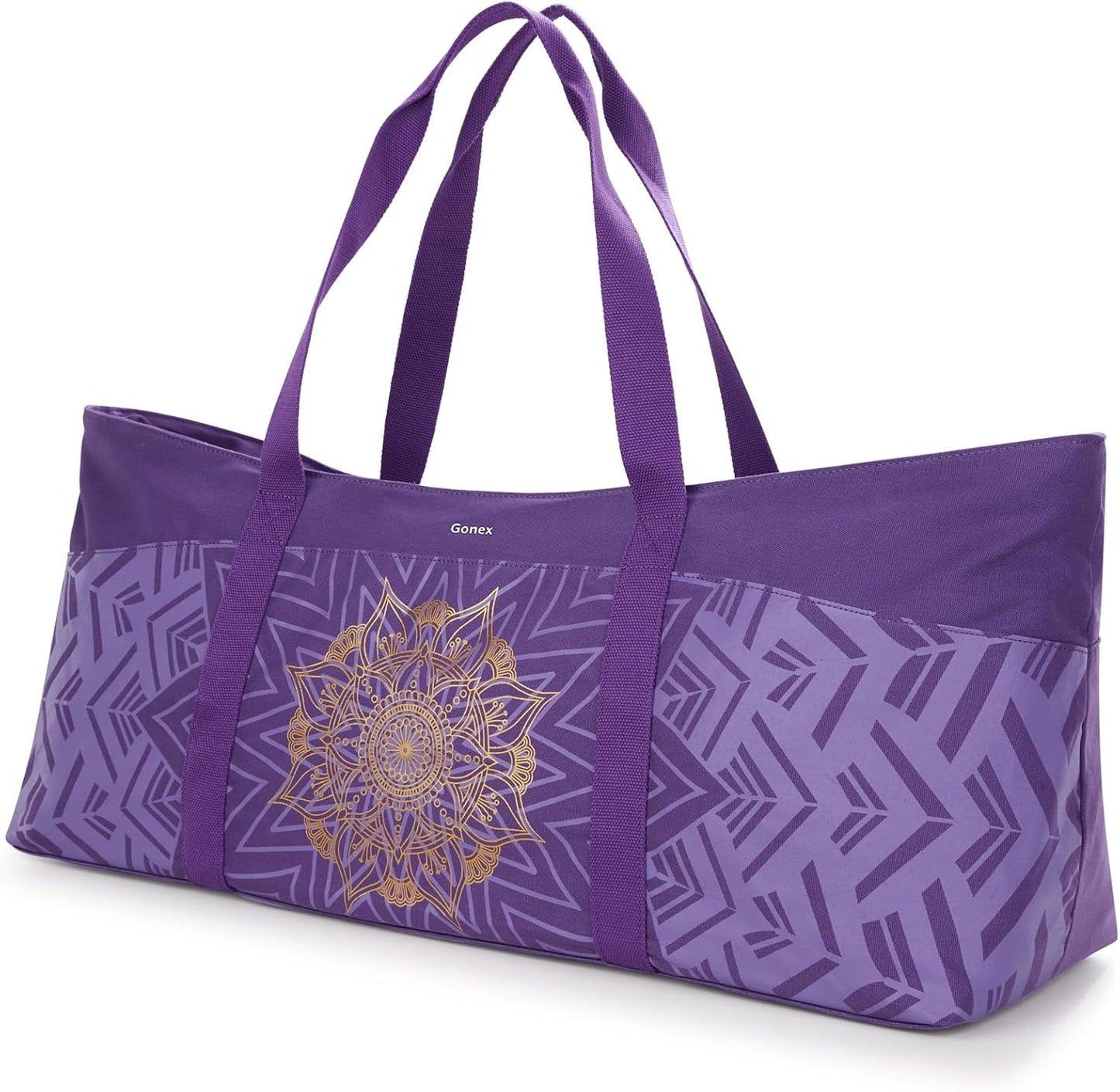 Yoga Mat Bag, Extra Canvas Gym Bag with Waterproof Pocket Metal Zipper, Fits Mat & Blocks, Stylish Yoga Mat Carrier for Women, Ideal for Yoga, Pilates, Workout, Travel