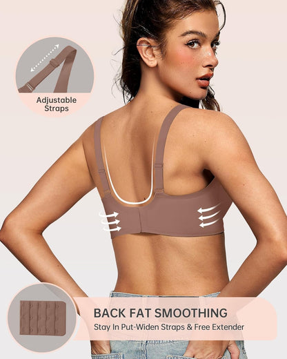Womens Deep V Bras Wireless Comfortable Bra Supportive No Underwire Bras Tshirt Push Up Bralettes Plunge Seamless Bra - Colors B
