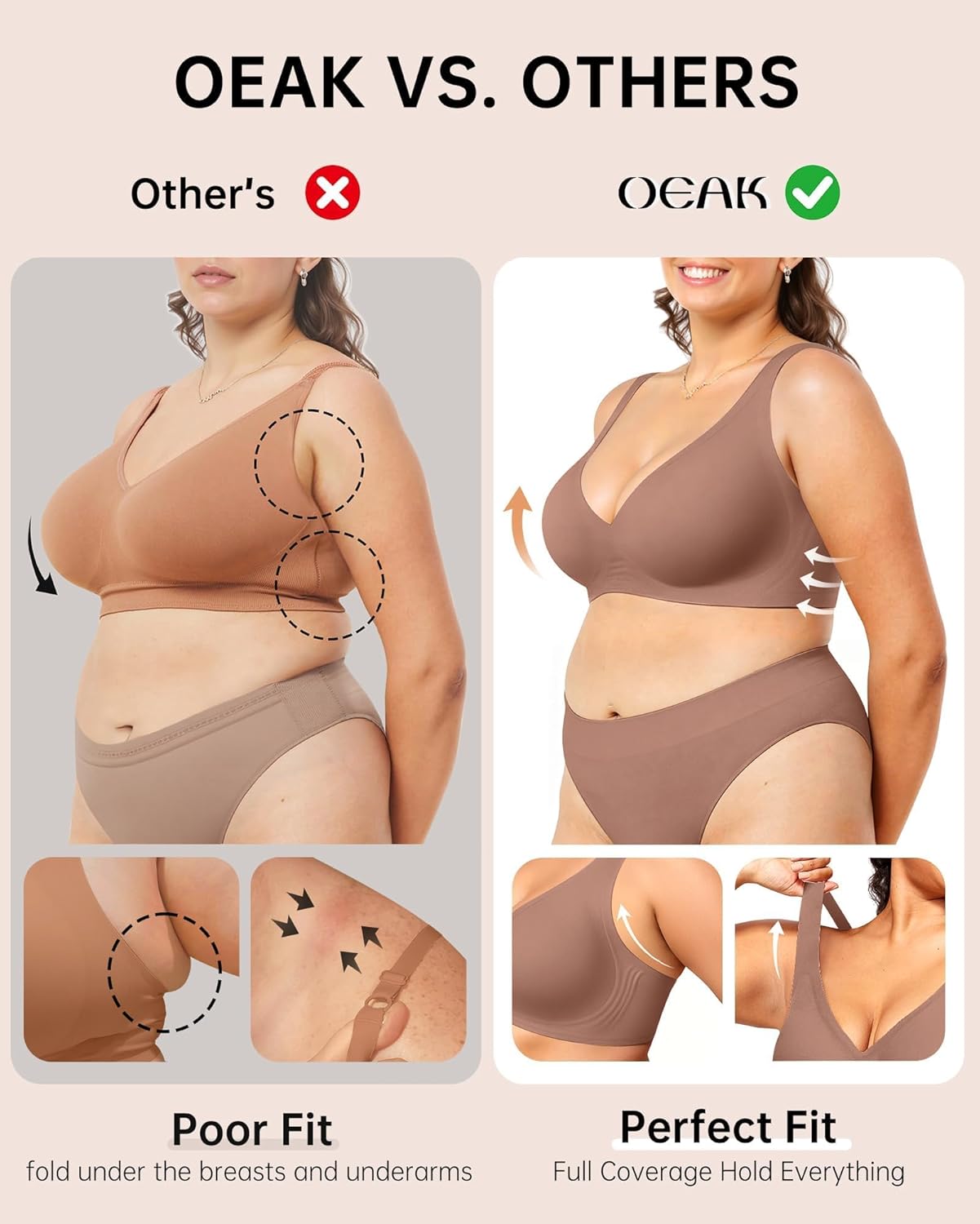Womens Deep V Bras Wireless Comfortable Bra Supportive No Underwire Bras Tshirt Push Up Bralettes Plunge Seamless Bra - Colors B