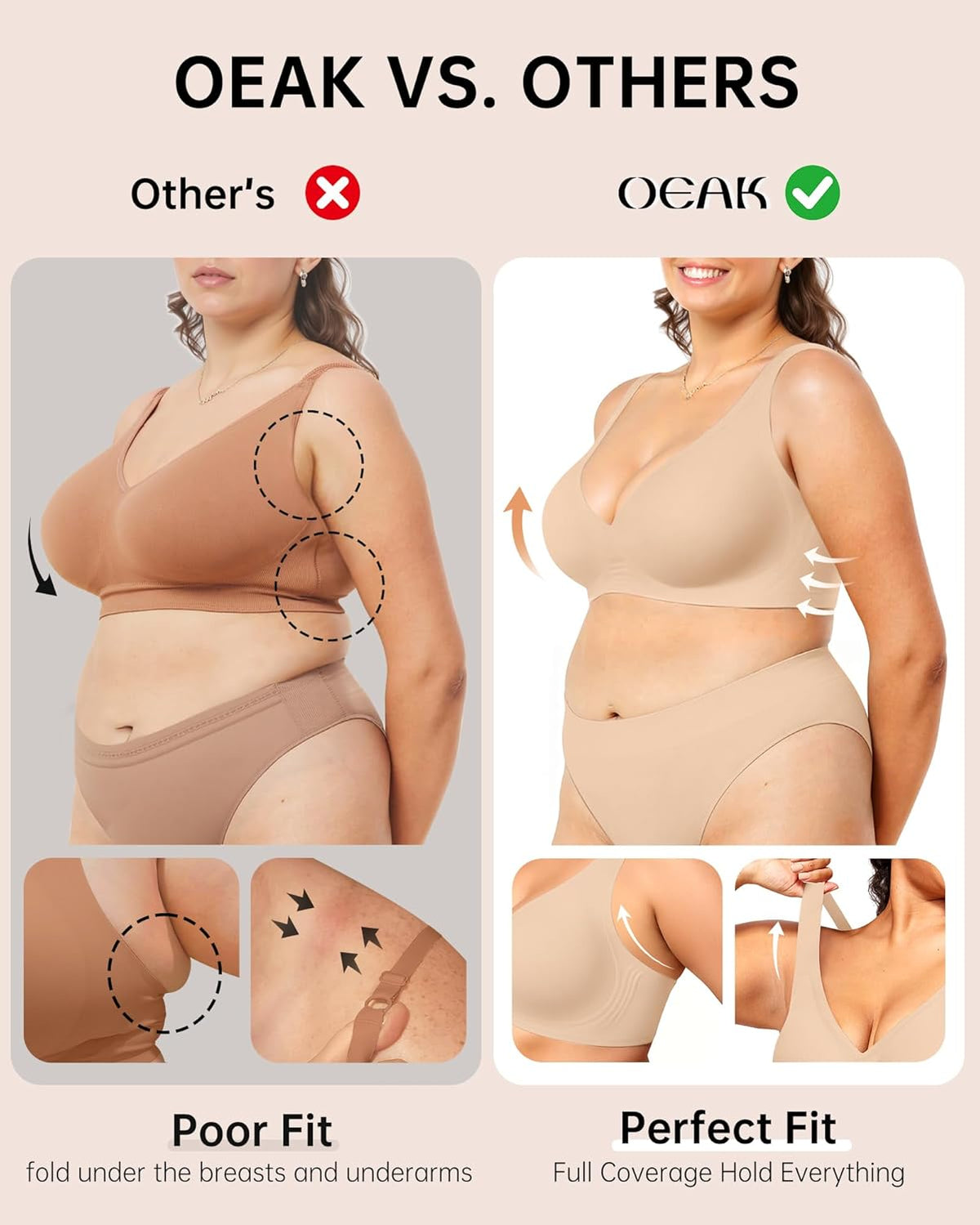 Womens Deep V Bras Wireless Comfortable Bra Supportive No Underwire Bras Tshirt Push Up Bralettes Plunge Seamless Bra - Colors B